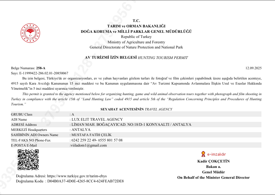 Лицензия на охотничий туризм